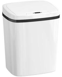 HOMCOM Pattumiera con Sensore a Infrarossi da 15L con 2 Modalità di Apertura, Superficie Anti-impronte, Bagno, Bianco | Aosom Italy