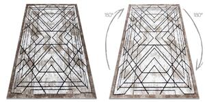 Tappeto moderno COZY Tico, geometrico - Structural due livelli di pile maro