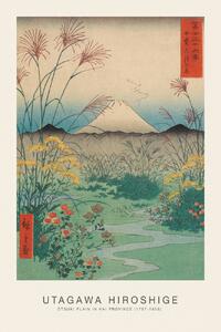 Stampa artistica tsuki Plain in Kai Province Japanese Spring Landscape - Utagawa Hiroshige, (26.7 x 40 cm)