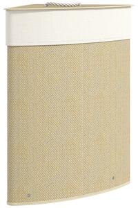HOMCOM Cesto Portabiancheria Angolare da 55L con Sacco Estraibile e Coperchio Removibile, in Bambù, 35x35x60 cm, Color Legno | Aosom Italy
