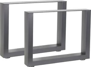 Melko Set di 2 gambe per tavolo in acciaio industriale - Grigio 64x40 cm