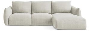 Divano angolare beige allungabile (con penisola a destra/con chaise lounge) Leila – Makamii