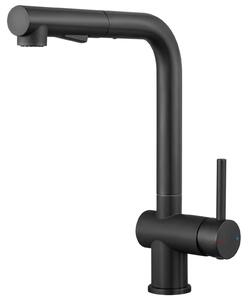 Rubinetto da cucina, orientabile a 360 gradi, design estraibile, nero, G3/8