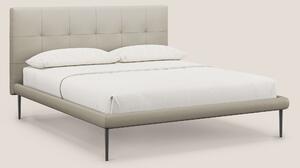 Midori letto imbottito trapuntato in ecopelle con piedini alti T04 tor