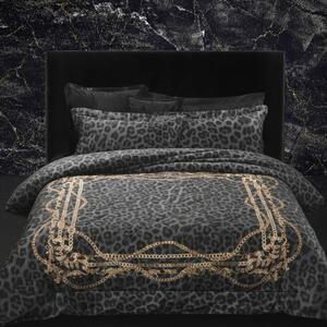 Trapunta In Raso Di Cotone Leopard Chains Matrimoniale - 270X260 Premoli Di Bella Moderno Black Caleffi