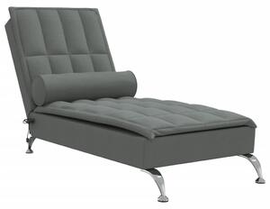 Chaise longue da massaggio con cuscino Tessuto grigio scuro
