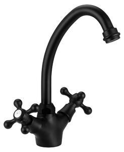 Aquanello Heritage Ascot Cucina classica Rubinetto da cucina in stile retrò Nero BL-4004-HA
