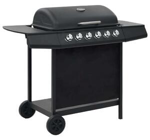Barbecue Griglia a Gas con 6 Fornelli Acciaio Nero