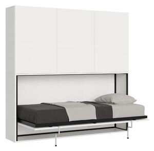Letto a scomparsa Kando D singolo senza Materasso Chiuso Occupa solo 39 cm di profondit�, Dimensioni chiuso 200x39xh 194 cm struttura in legno colore Bianco Frassino