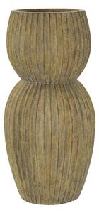 Vaso Forma Rotonda a due stadi ,Rustico, � 25x h 52.00 cm - Foro 17 cm in texture scanalata Colore naturale Verde sporco
