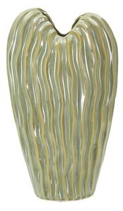 Vaso decorativo dalla Forma sinuosa, VENICE, Dimensioni 22x10xh h 39 cm finitura lucida esalta il colore VERDE