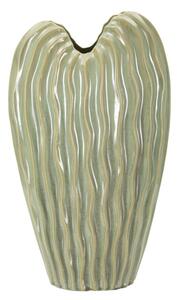 Vaso decorativo dalla Forma sinuosa, VENICE, Dimensioni 27x14xh h46 cm Foro 12 cm finitura lucida esalta il colore VERDE