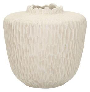 Vaso decorativo dalla Forma Rotonda, SHADE, Dimensioni � 35x h25 cm Foro 12 cm in texture scanalata Colore naturale Crema