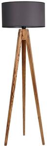 Lampada da terra nera/di colore naturale con paralume in tessuto (altezza totale 153 cm) Tripod – Opviq lights
