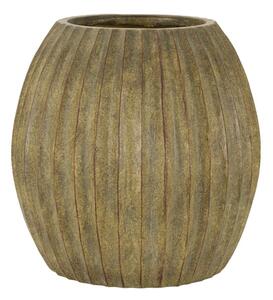 Vaso decorativo dalla Forma Rotonda., HONDURAS, � 32x h 32,55 cm - Foro 18 cm in texture scanalata Colore naturale Verde sporco