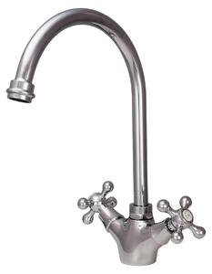 Aquanello Heritage Ascot Cucina classica Rubinetto da cucina in stile retrò Cromo con bocca rotonda CR-4003-HA