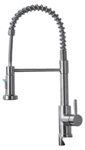 Rubinetto da cucina, acciaio inossidabile, altezza 38 cm, estensione del beccuccio 20 cm, beccuccio orientabile a 360 gradi, modalità getto e spruzzo