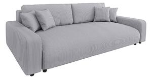 Divano grigio chiaro allungabile/con contenitore con rivestimento in velluto a coste 234 cm Sara – Ropez