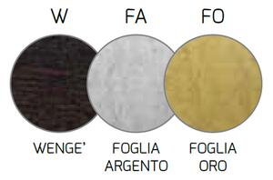 Applique Contemporanea Wood Metallo Foglia Argento Vetro Bianco 2 Luci E27 L50Cm
