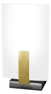 Abatjour Contemporaneo Wood Metallo Foglia Oro Vetro Bianco 1 Luce G9