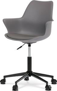 Sedia da ufficio, scocca in plastica cappuccino, croce in metallo Cappuccino