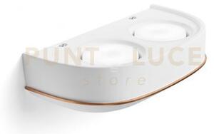 Ellade applique a parete 2 luci attacco gx53 in gesso bianco con ri