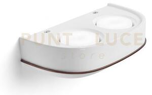 Ellade applique a parete 2 luci attacco gx53 in gesso bianco con ri