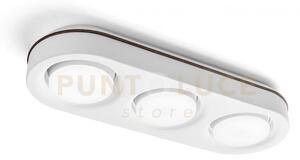 Ellade lampada da soffitto 3 luci attacco gx53 in gesso bianco con 