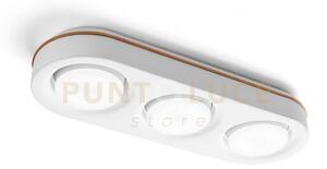 Ellade lampada da soffitto 3 luci attacco gx53 in gesso bianco con 