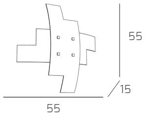 Plafoniera Moderna Tetris Metallo Bianco Vetro 4 Luci E27B55Cm