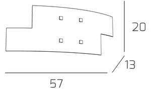 Applique Moderna Tetris Metallo Bianco Vetro 2 Luci E27