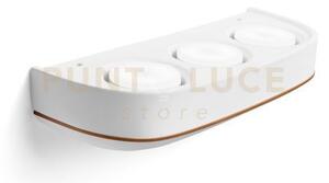 Ellade applique a parete 3 luci attacco gx53 in gesso bianco con ri