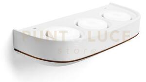 Ellade applique a parete 3 luci attacco gx53 in gesso bianco con ri