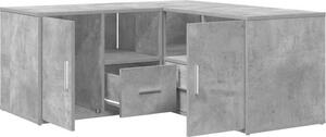 VidaXL Scaffale angolare in cemento grigio 160x40x45 cm Materiale a base di legno