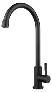 Rubinetto da cucina, orientabile a 360°, struttura in acciaio inossidabile, nero, G3/8