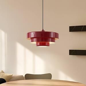 Lampada a sospensione Tivra Lindby, dimmerabile, Rosso, Soggiorno / Sala da pranzo, Metallo, Vintage, Lampada a sospensione