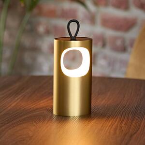 Sigor Lampada LED da tavolo ricaricabile Lunari, color oro 16 cm metallo CCT IP44 dimmerabile, Ottone / Oro, Soggiorno / Sala da pranzo, Alluminio, Moderno, Lampada da tavolo LED
