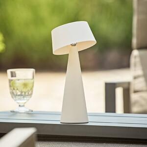 Sigor Lampada da tavolo a LED ricaricabile Solino, bianca, solare/USB, 26 cm, IP44 dimmerabile, Bianco / Opale, Soggiorno / Sala da pranzo, Alluminio, Moderno, Lampade solari