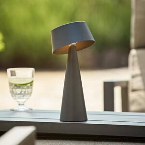Sigor Lampada da tavolo a LED ricaricabile Solino, grafite, solare/USB, 26 cm IP44 dimmerabile, Nero, Soggiorno / Sala da pranzo, Alluminio, Moderno, Lampade solari