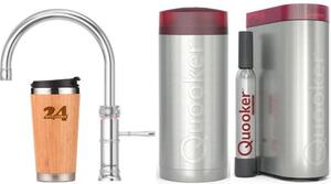 "QUOOKER CLASSIC FUSION ROUND bocca fissa cromo COMBI+ B con CUBE2 (22+CFRCHRCUBE) Rubinetto per acqua bollente a 100°C con sistema di acqua potabile Incl. tazza termica