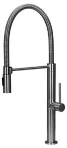 Pure.Sink Luxion: rubinetto da cucina professionale in acciaio inossidabile massiccio con bocca flessibile e 2 tipi di getto PLXFLEX-02