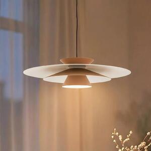 Lampada LED a sospensione Lucande, beige, alluminio, Ø 50 cm Livie dimmerabile, Crema / Ambra, Soggiorno / Sala da pranzo, Moderno