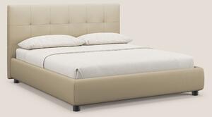 Minato letto imbottito contenitore con testata trapuntata in ecopelle