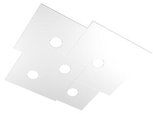 Plafoniera Moderna Plate Metallo Bianco 5 Luci Gx53