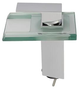 Rubinetto per lavabo, luci LED con cambio di colore, design moderno, argento