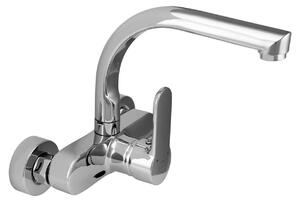 Aquanello Casa Rubinetto da cucina a parete con bocca superiore, cromato CR-1003-CS