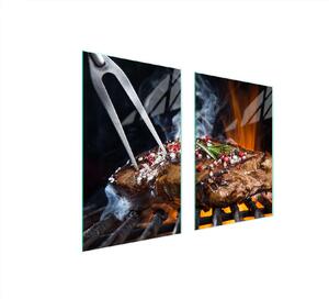 Piastra Di Protezione In Vetro Per Grill Cucina 65X52