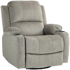 HOMCOM Poltrona Relax con Poggiapiedi e Funzione Sdraio, incluso Portabicchieri, fino a 150 kg, Marrone