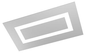 Plafoniera Moderna Rettangolare Carpet Metallo Grigio 4 Luci 2G11 70X39Cm