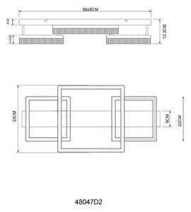 Globo 48047D2 - Plafoniera da soffitto ZARA LED/40W/230V 3000K 33x66 cm